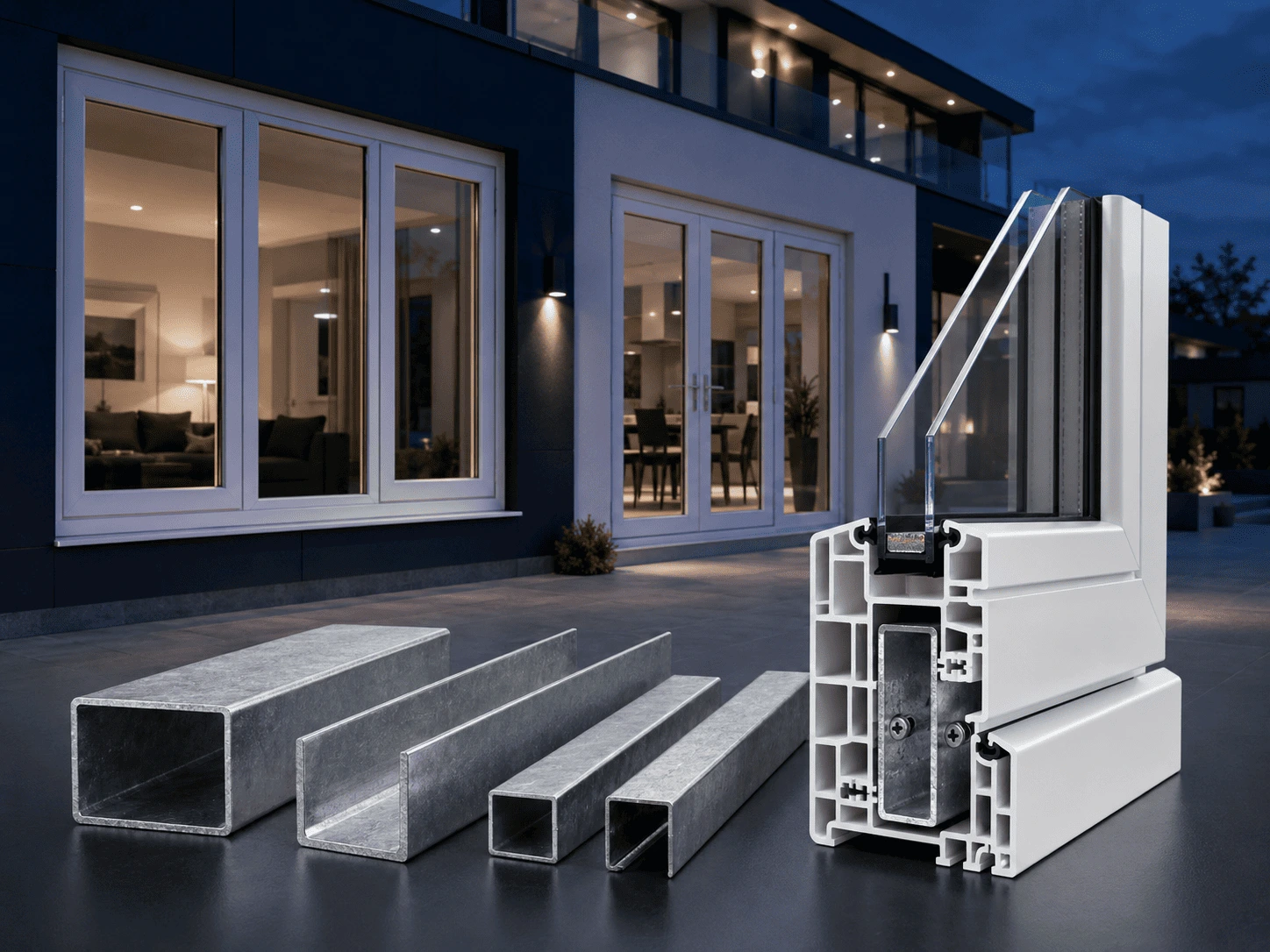 Galvanised steel reinforcement profiles